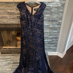 Blue sequin formal dress